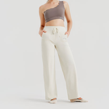 Beige Wide leg pants